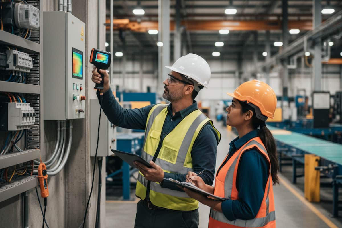 Dos personas realizando una auditoría energética.